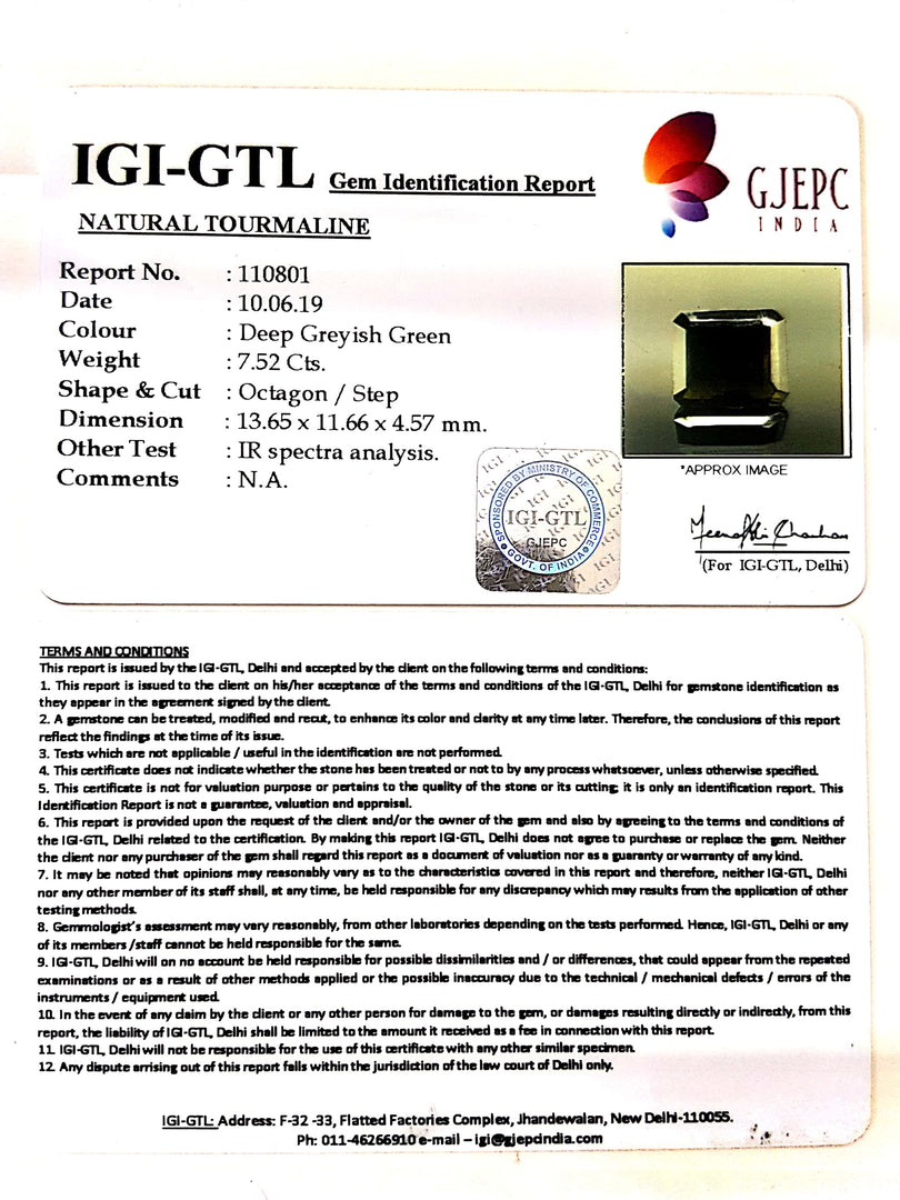 8.36 Ratti Natural Tourmaline With Govt. Lab Certificate-(1221)