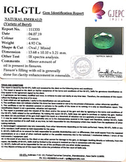 5.47 Ratti Natural Panna Stone With Govt. Lab Certificate (23310)