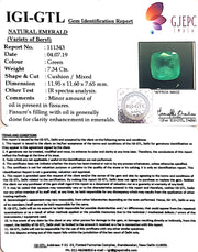 8.16 Ratti Natural Panna Stone With Govt. Lab Certificate (34410)