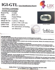 5.12/CT Natural White Sapphire with Govt Lab Certificate-111445