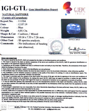 4.81/CT Natural Blue Sapphire with Govt Lab Certificate-BLUSA9W