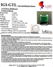4.35/CT Natural Panna Stone With Govt. Lab Certificate (4551)
