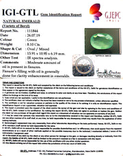 8.10/CT Natural Panna Stone With Govt. Lab Certificate (8991)