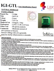 8.52 Ratti Natural Panna Stone With Govt. Lab Certificate (34410)