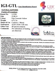 4.72/CT Natural Yellow Sapphire with Govt Lab Certificate-YELSA9U