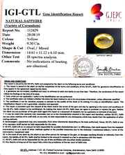 10.33 Ratti Natural Yellow Sapphire with Govt Lab Certificate-(6771)