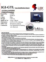8.48 Ratti Natural Blue Sapphire With Govt Lab Certified-(2331)