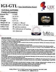 4.73/CT Natural Yellow Sapphire with Govt Lab Certificate-45510