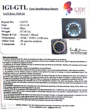 41.31 Ratti Blue Topaz with Govt Lab Certificate-(1665)