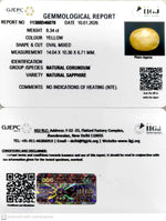 Load image into Gallery viewer, 8.34/CT Natural Yellow Sapphire With Govt Lab Certificate-11388D46078