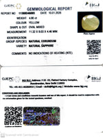 Load image into Gallery viewer, 4.80/CT Natural Yellow Sapphire With Govt Lab Certificate-11388D46085