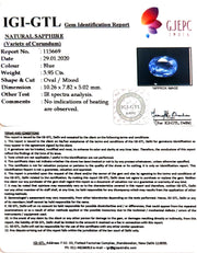 3.95/CT Natural Blue Sapphire With Govt Lab Certificate-BLUSA9W