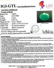 10.33 Ratti Natural Panna Stone with Govt. Lab Certificate (2331)