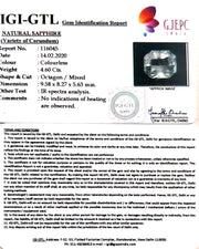 4.60/CT Natural White Sapphire with Govt Lab Certificate-116045