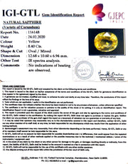 8.40/CT Natural Yellow Sapphire with Govt Lab Certificate-78810
