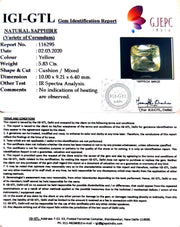 5.83/CT Natural Yellow Sapphire with Govt Lab Certificate-56610