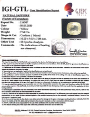 8.38 Ratti Natural Yellow Sapphire With Govt Lab Certificate-(12210)