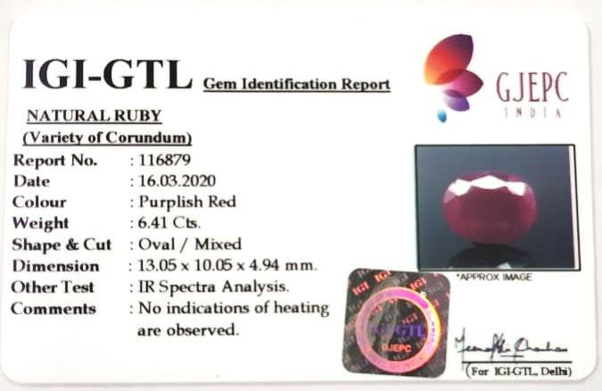 7.12 Ratti Natural Neo Burma Ruby with Govt Lab Certificate-(4551)