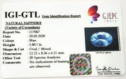 5.80/CT Natural Blue Sapphire Stone Govt Lab Certificate-BLUSA9V