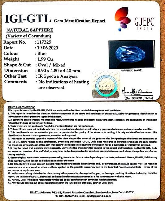 2.20 Ratti Natural Neelam with Govt Lab Certificate-(BLUSA9T)