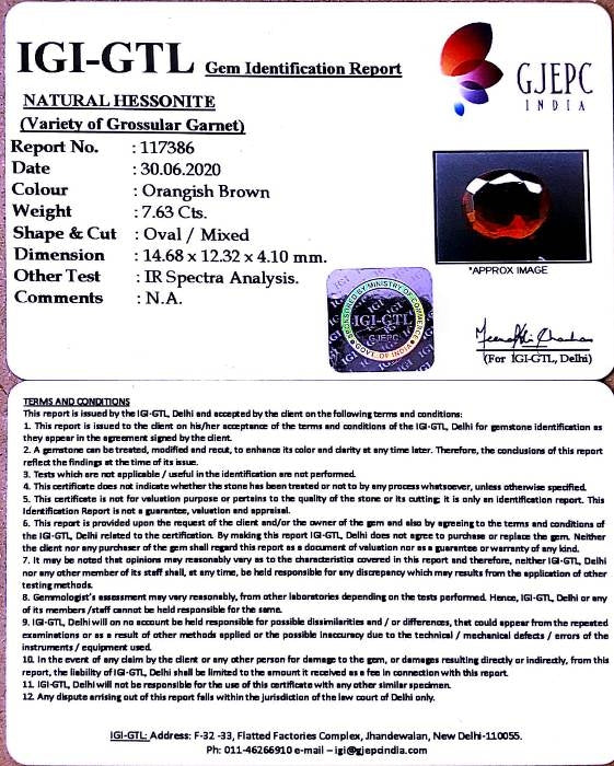 8.46 Ratti Natural Govt. Lab Certified Ceylonese Gomed-(1221)