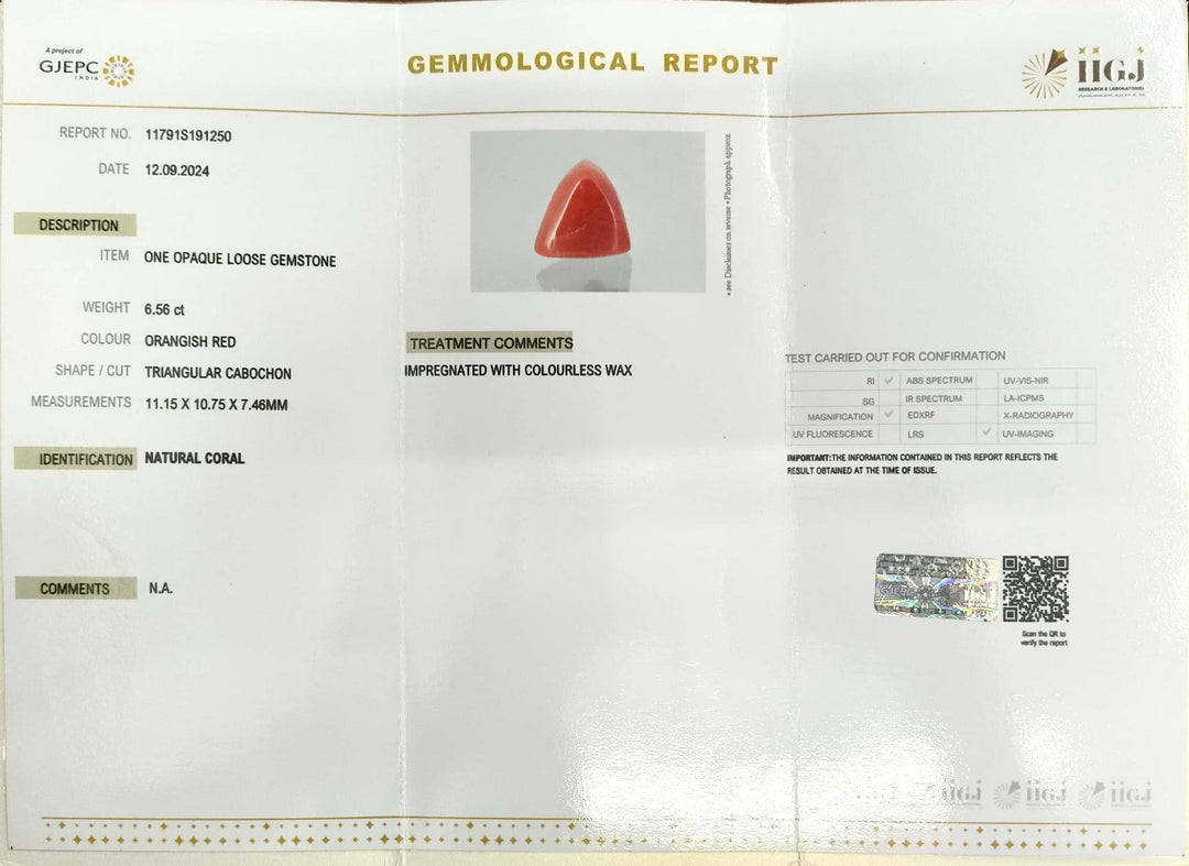 6.56/CT Natural Triangular Red Coral-1800