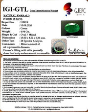 5.48 Ratti Natural Emerald Stone With Govt. Lab Certified (3441)