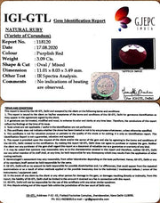 3.09/CT Natural Ruby with Govt Lab Certificate (4551)