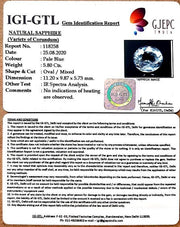 5.80/CT Natural Blue Sapphire with Govt Lab Certificate-BLUSA9W