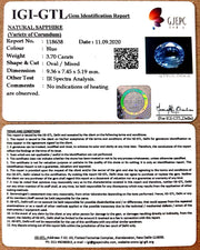 3.70/CT Natural Blue Sapphire with Govt Lab Certificate-BLUSA9V