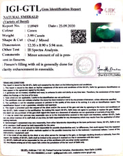 4.42 Ratti Natural Emerald Stone With Govt. Lab Certificate (8991)