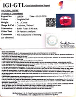Load image into Gallery viewer, 3.45 Ratti Natural Ruby with Govt Lab Certificate-(155400)
