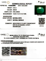 Load image into Gallery viewer, 8.43/CT Natural Panna Stone with Govt. Lab Certificate-11925D48096