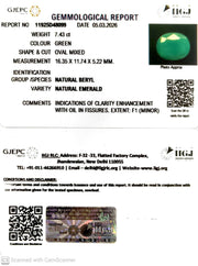 7.43/CT Natural Panna Stone with Govt. Lab Certificate-11925D48099