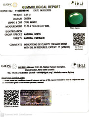 5.81/CT Natural Panna Stone with Govt. Lab Certificate-11925D48106