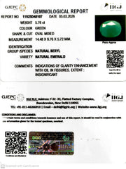 5.76/CT Natural Panna Stone with Govt. Lab Certificate-11925D48107