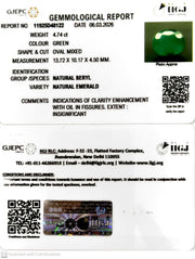 4.74/CT Natural Panna Stone with Govt. Lab Certificate-11925D48122