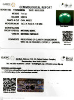 Load image into Gallery viewer, 7.44/CT Natural Panna Stone with Govt. Lab Certificate-11925D48124