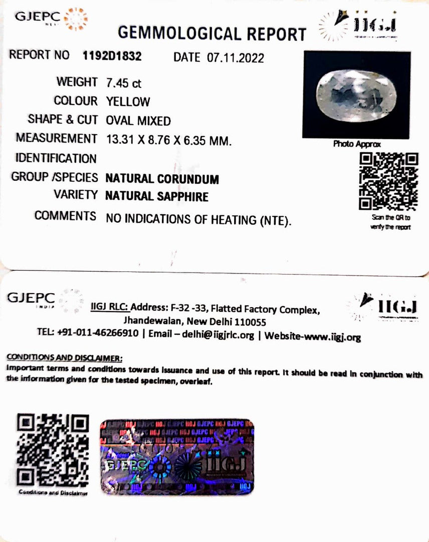 4.07/CT Natural Ceylonese Pukhraj with Govt Lab Certificate-YELSA9U