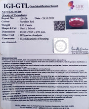 9.49 Ratti Natural Ruby with Govt Lab Certificate-(5661)