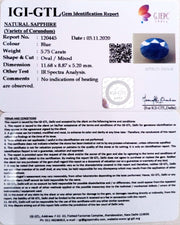 6.38 Ratti Natural Blue Sapphire with Govt Lab Certificate-(1221 )