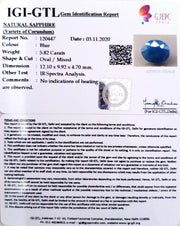 6.46 Ratti Natural Blue Sapphire with Govt Lab Certificate-(1221 )