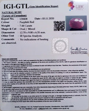 8.25 Ratti Natural Neo Burma Ruby with Govt. Lab Certificate-(4551)