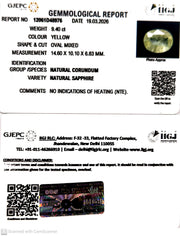 9.4/CT Natural Yellow Sapphire With Govt Lab Certificate-12061D48976
