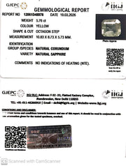 5.76/CT Natural Yellow Sapphire With Govt Lab Certificate-12061D48978