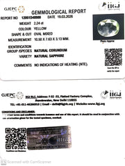 2.24/CT Natural Yellow Sapphire With Govt Lab Certificate-12061D48980