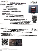 Load image into Gallery viewer, 5.77/CT Natural Rhodolite Garnet Stone with Govt Lab Certificate-12061D48991