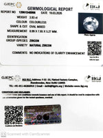 Load image into Gallery viewer, 3.93/CT Natural Zircon with Govt. Lab certificate-12061D48998