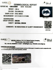 2.98/CT Natural Zircon with Govt. Lab certificate-12061D49007