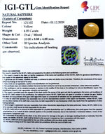 Load image into Gallery viewer, 4.49 Ratti Natural Ceylonese Yellow Sapphire with Govt Lab Certificate-(4551)
